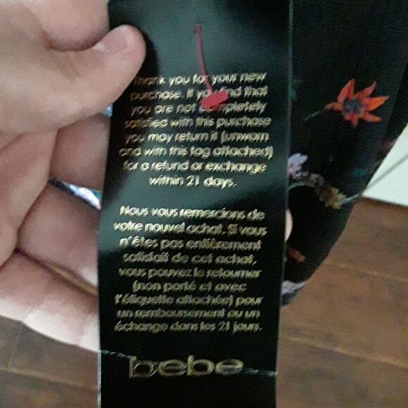 Bebe Black Floral Fit & Flare Dress - Picture 5 of 12